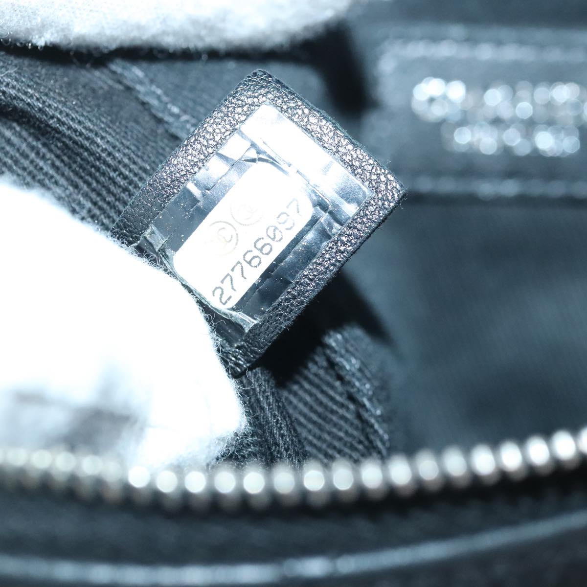 CHANEL Matelasse Waist bag Caviar Skin Black Silver CC yk15369