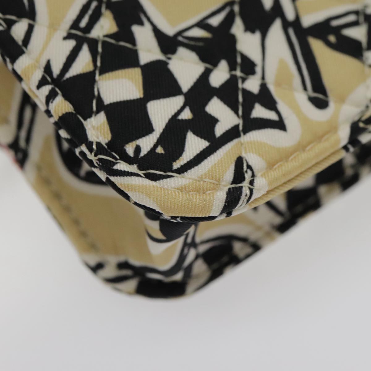 CHANEL Matelasse Chain Pouch Canvas Beige Gold CC yk15527A