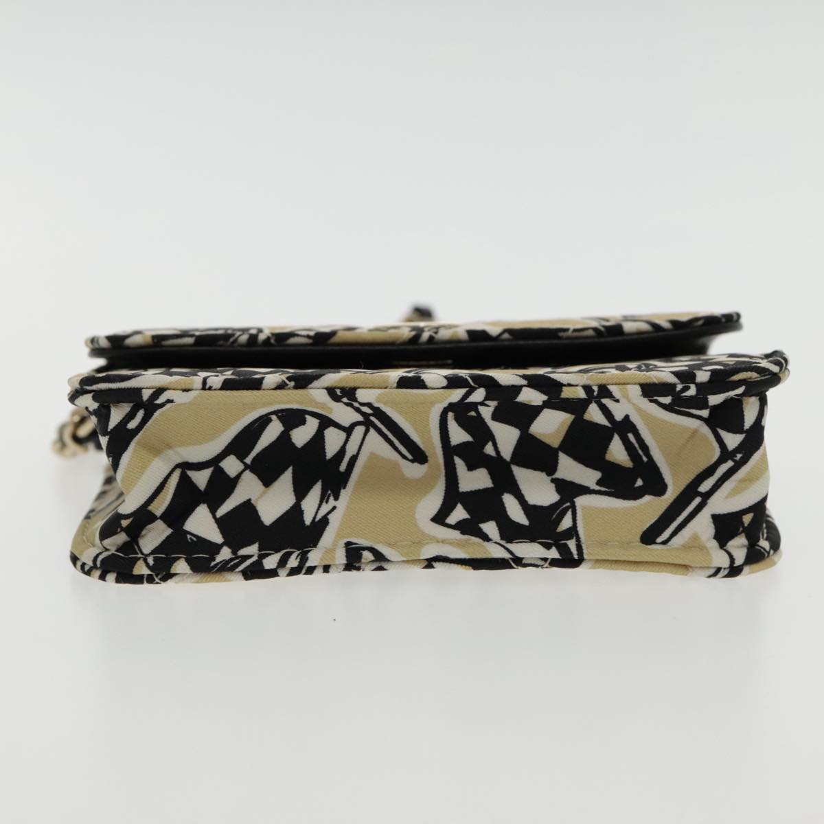 CHANEL Matelasse Chain Pouch Canvas Beige Gold CC yk15527A