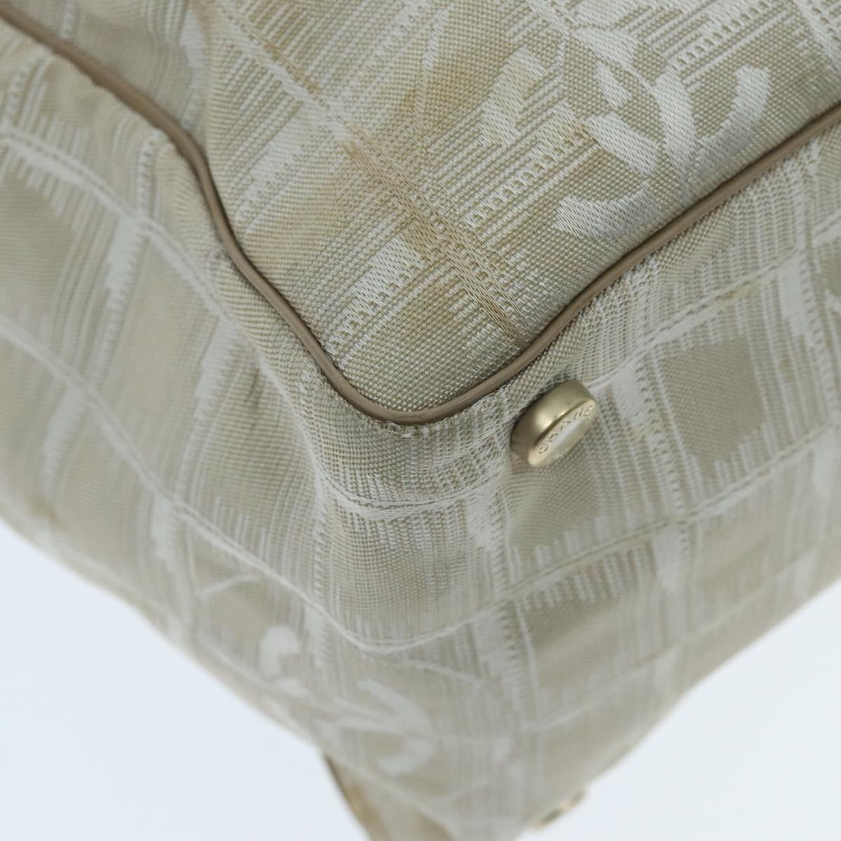 CHANEL New travel line Tote Bag Nylon Beige CC yk15563