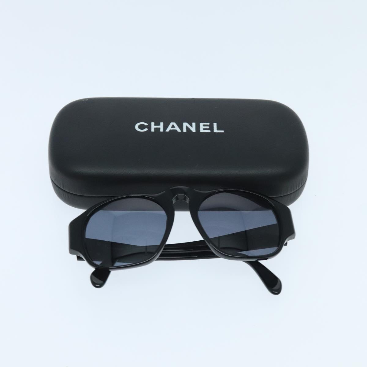 CHANEL Sunglasses plastic Black CC yk15576