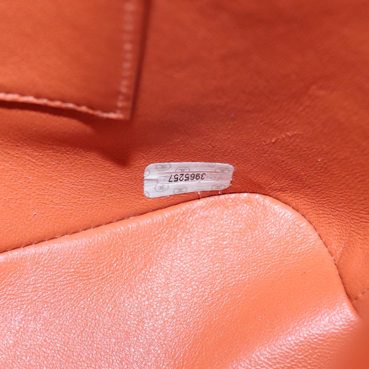CHANEL Matelasse Chain Shoulder Bag Caviar Skin Orange Gold CC yk15664A