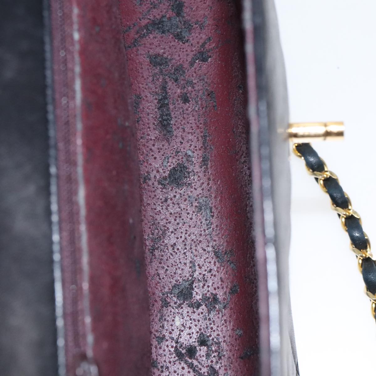 CHANEL Matelasse Chain Shoulder Bag Lamb Skin Black Gold CC yk15735