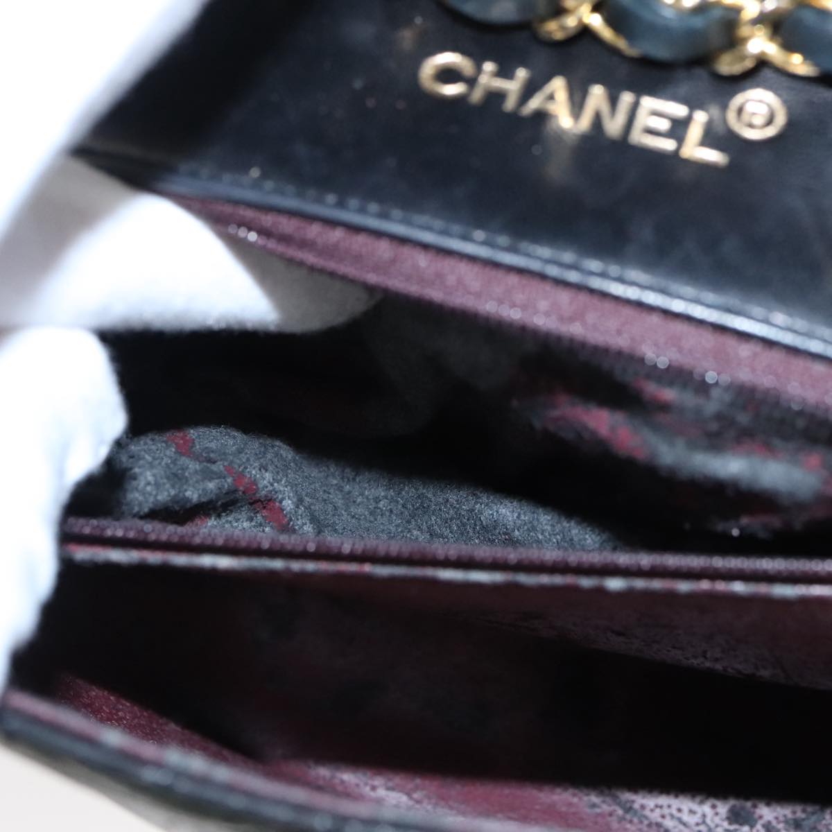 CHANEL Matelasse Chain Shoulder Bag Lamb Skin Black Gold CC yk15735