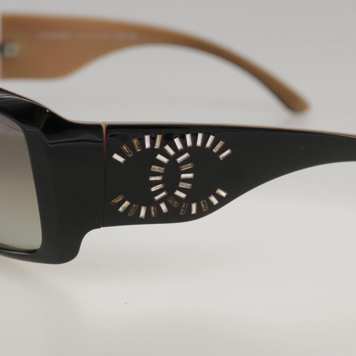 CHANEL Sunglasses plastic Black CC yk15949