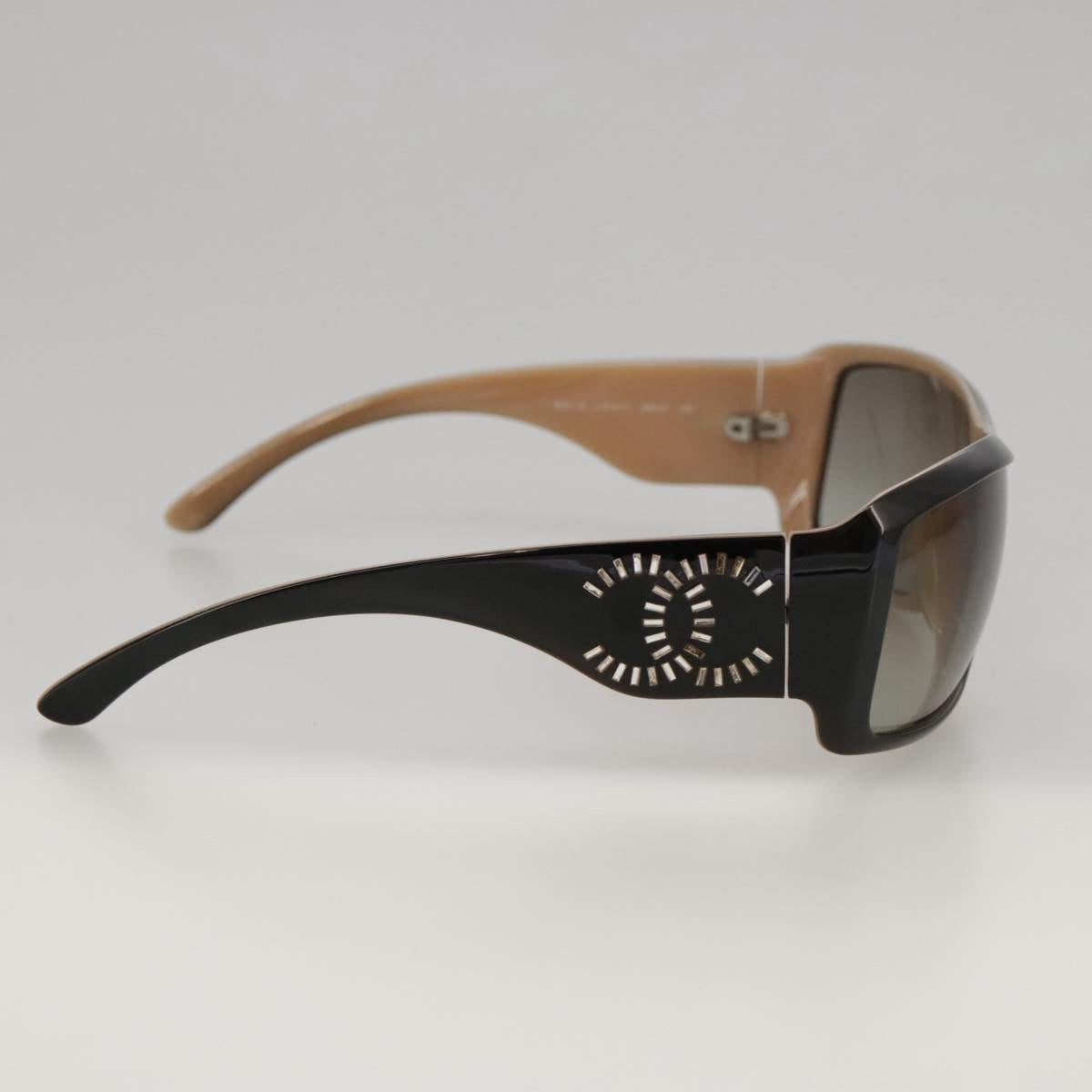 CHANEL Sunglasses plastic Black CC yk15949