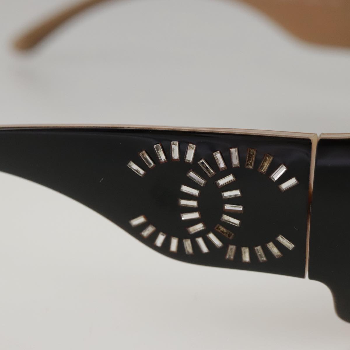 CHANEL Sunglasses plastic Black CC yk15949