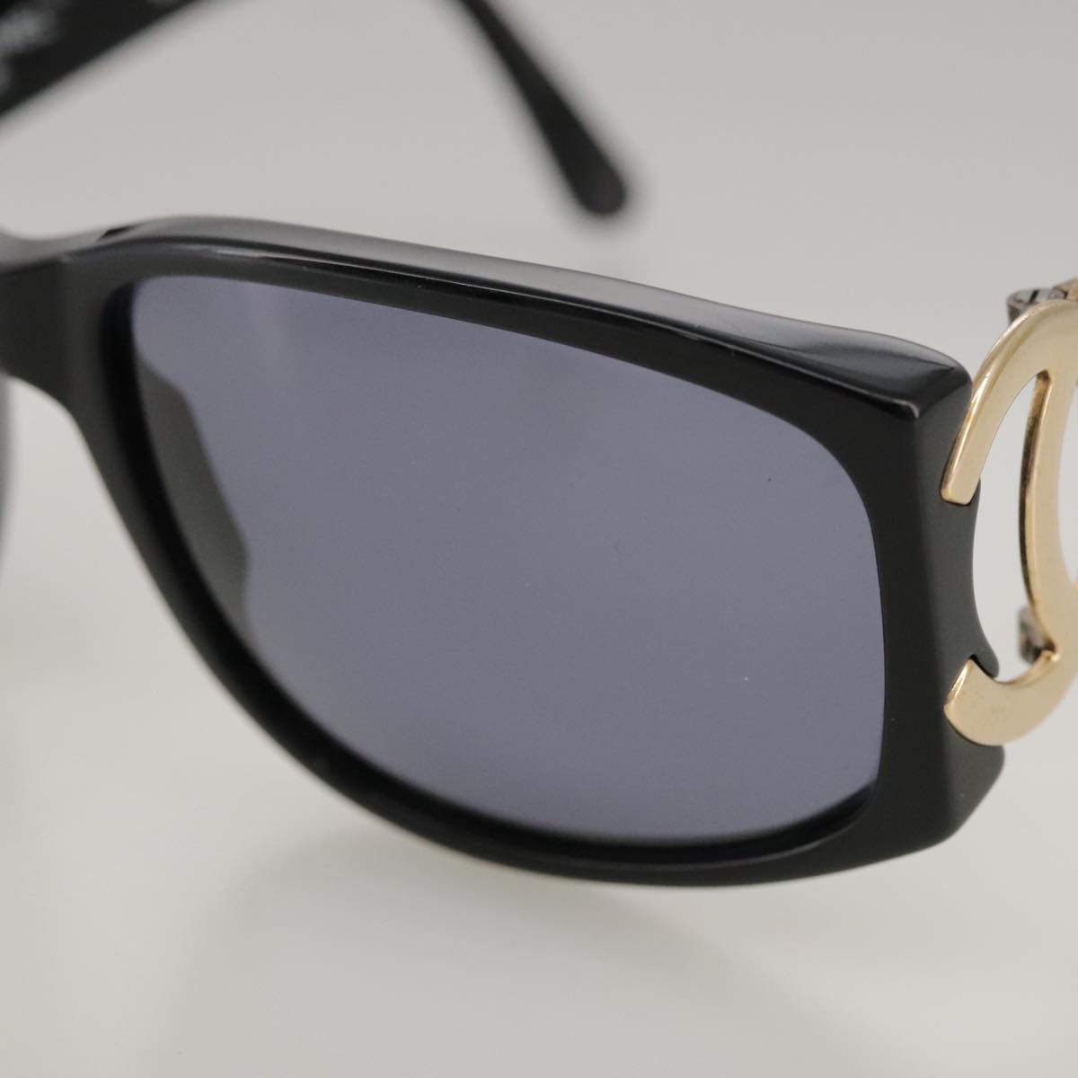CHANEL Sunglasses plastic Black CC yk15965