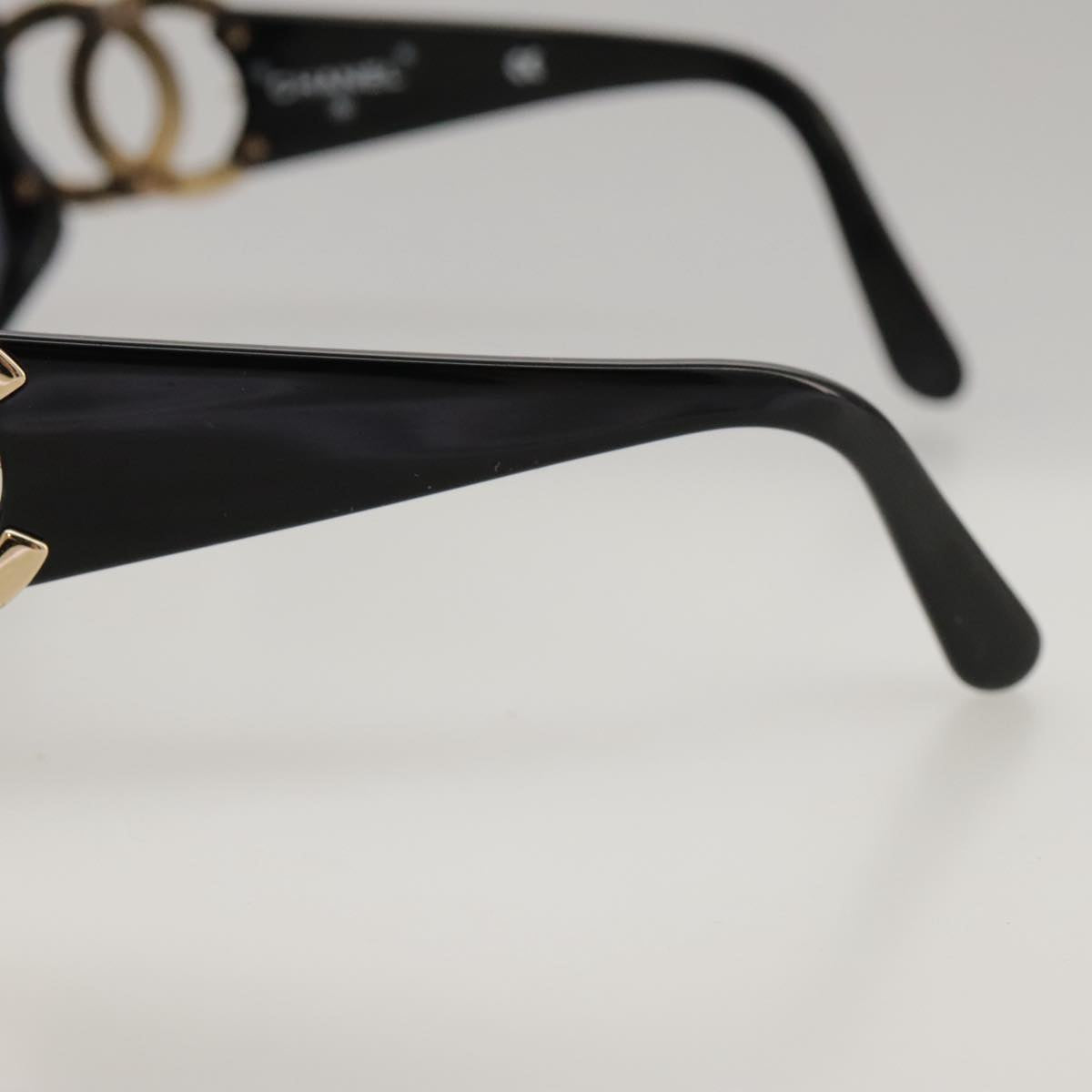 CHANEL Sunglasses plastic Black CC yk15965