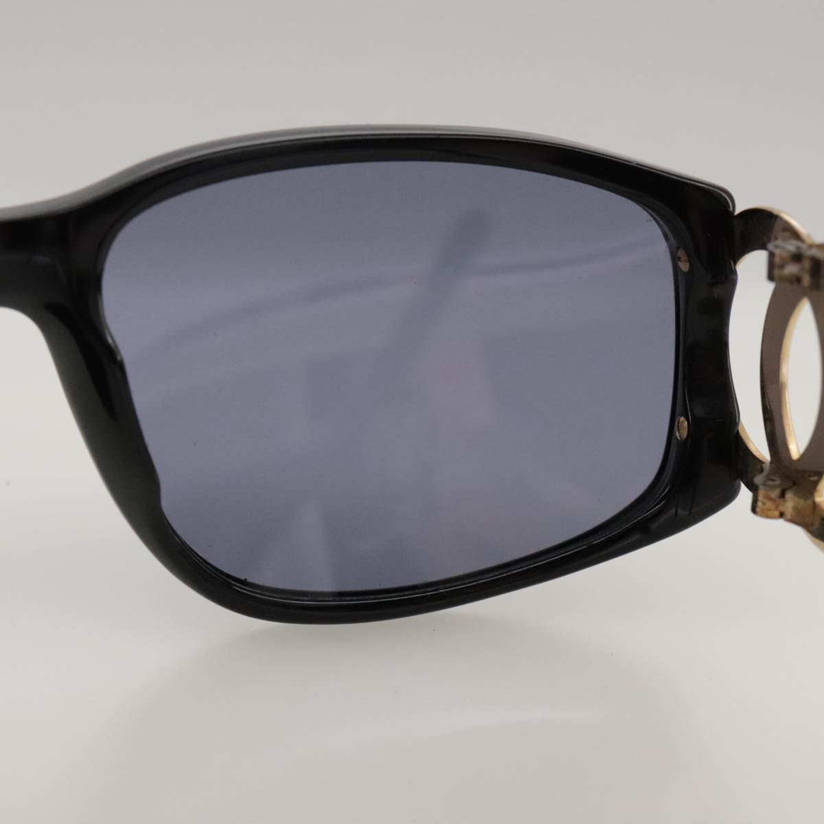CHANEL Sunglasses plastic Black CC yk15965