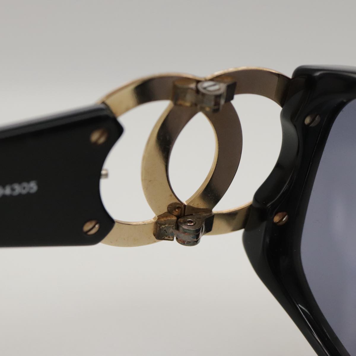 CHANEL Sunglasses plastic Black CC yk15965