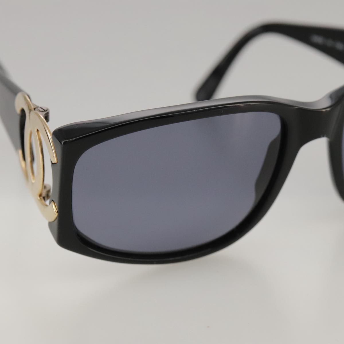 CHANEL Sunglasses plastic Black CC yk15965