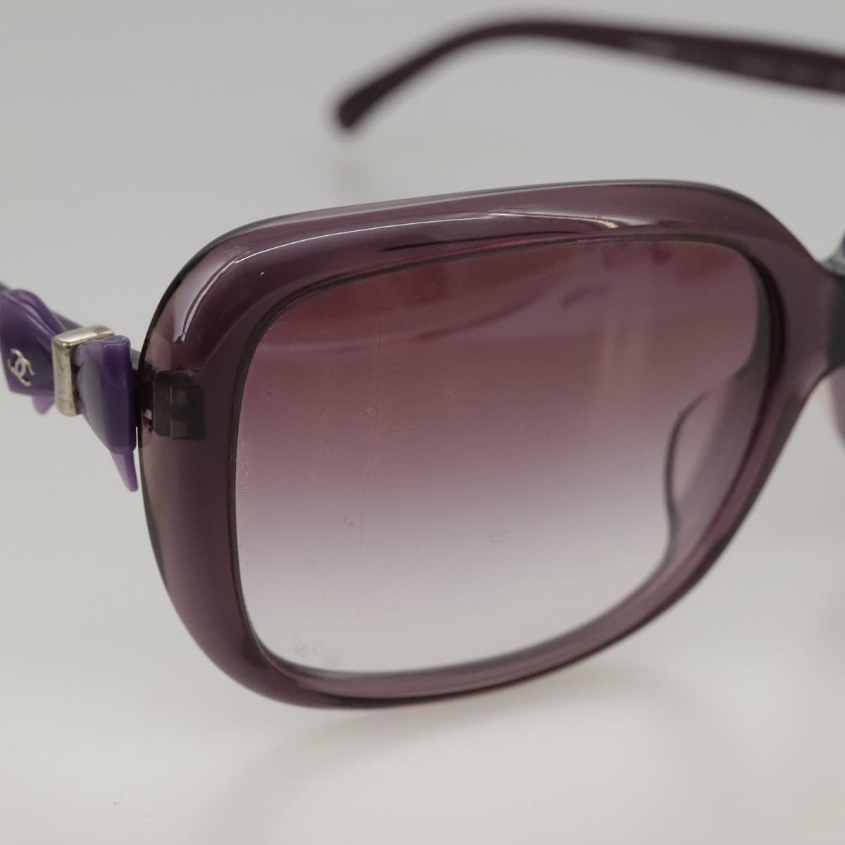 CHANEL Sunglasses plastic Purple CC yk16024