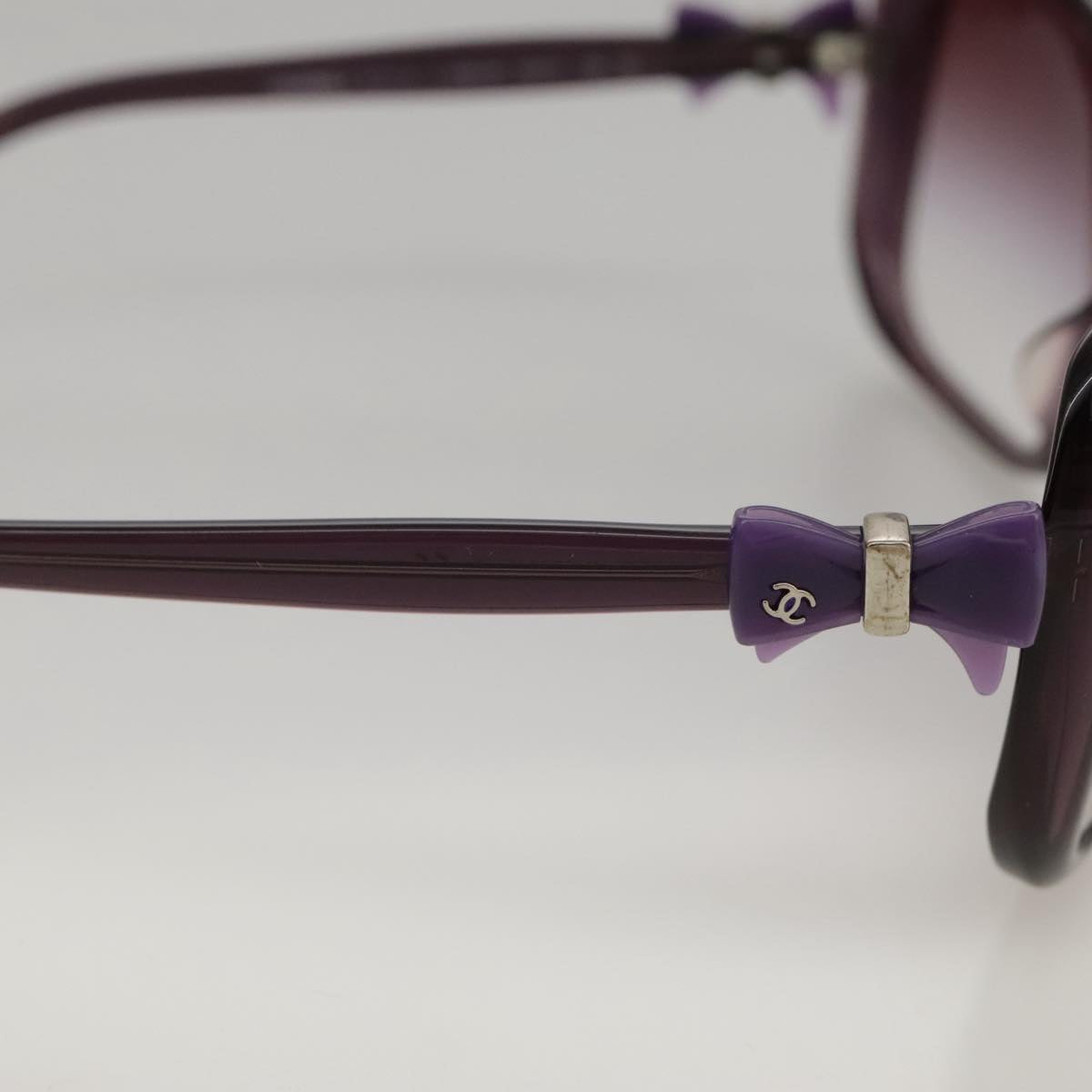 CHANEL Sunglasses plastic Purple CC yk16024