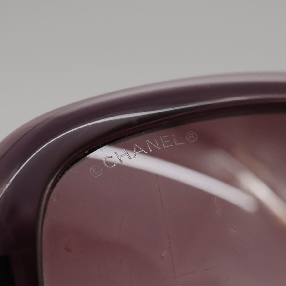 CHANEL Sunglasses plastic Purple CC yk16024