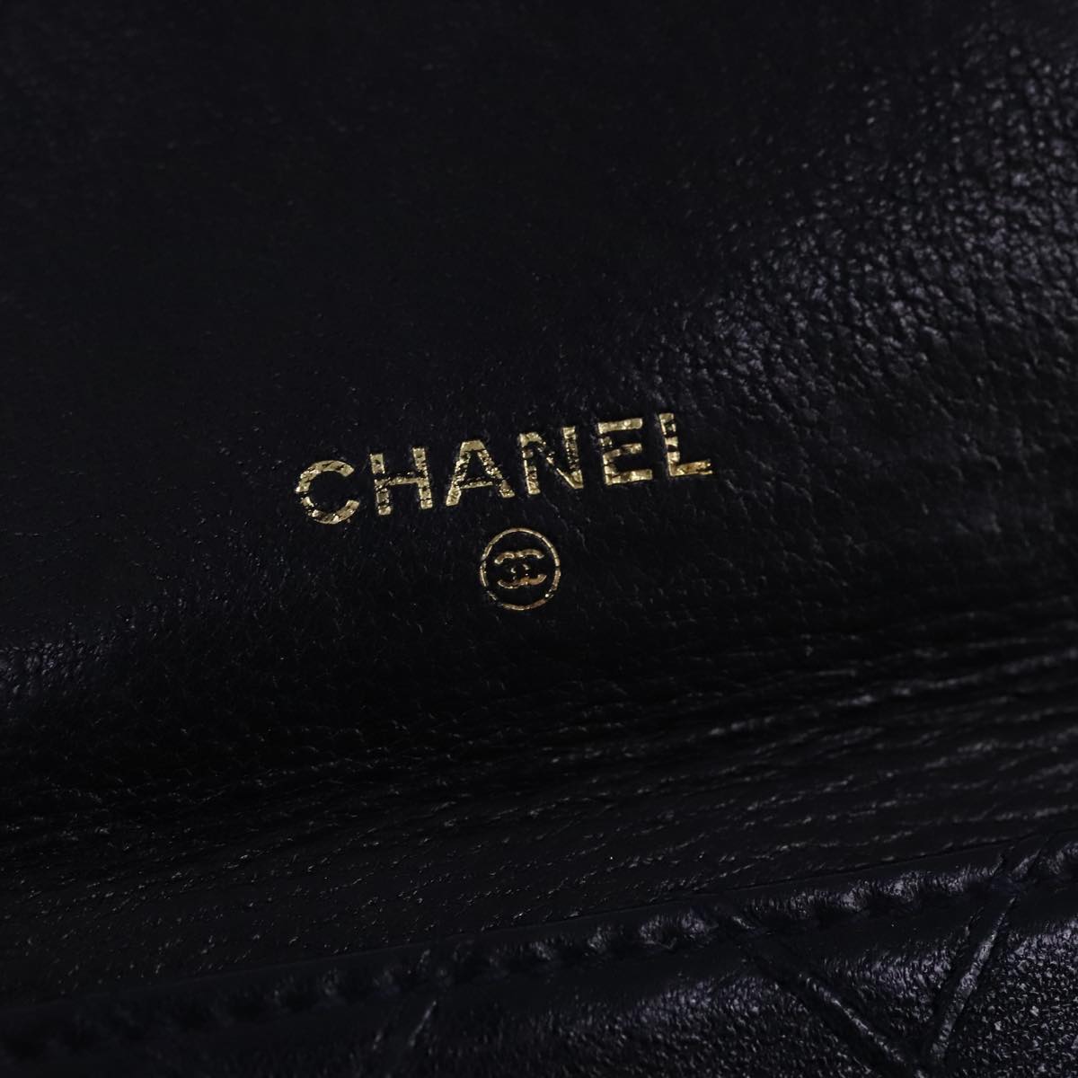 CHANEL Bicolore Waist Pouch Lamb Skin Navy Gold CC yk16227