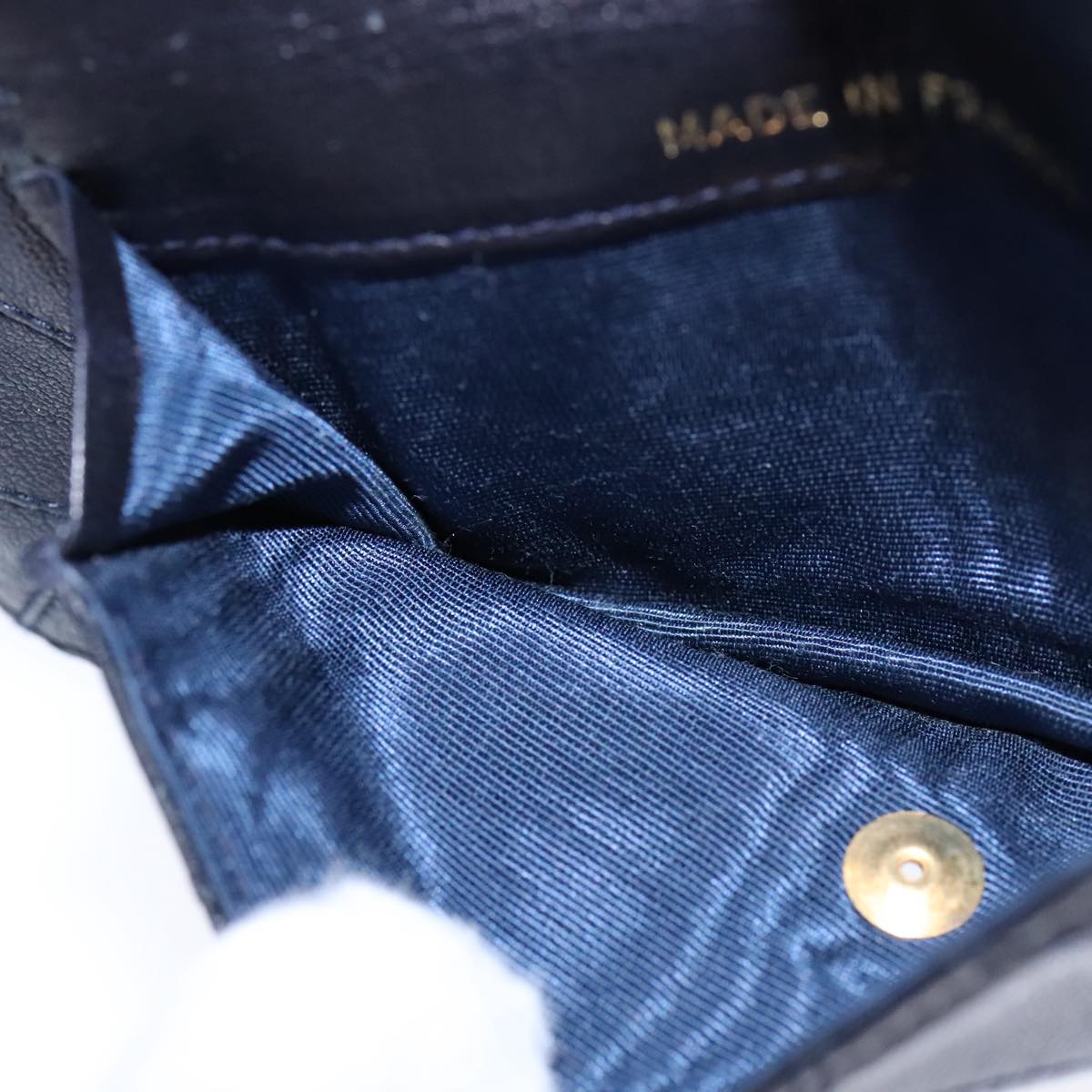 CHANEL Bicolore Waist Pouch Lamb Skin Navy Gold CC yk16227