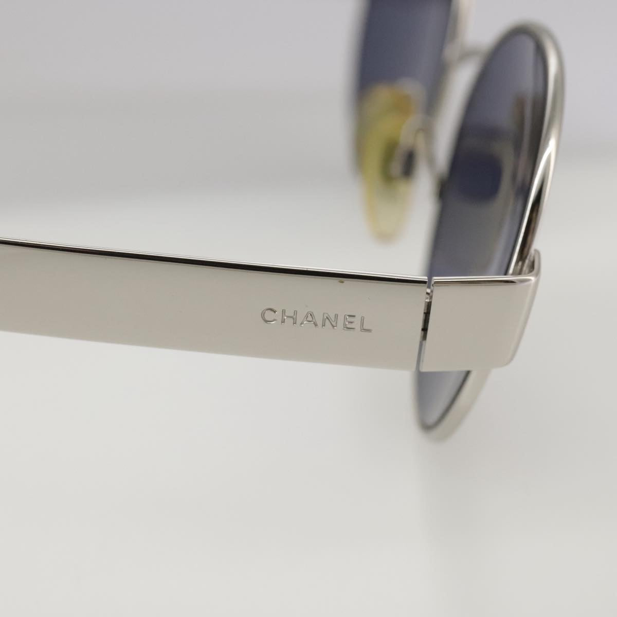 CHANEL Sunglasses metal Silver CC yk16346