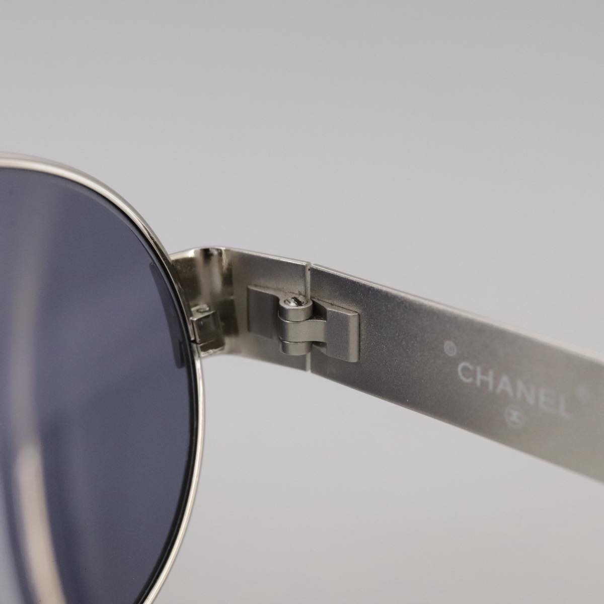 CHANEL Sunglasses metal Silver CC yk16346