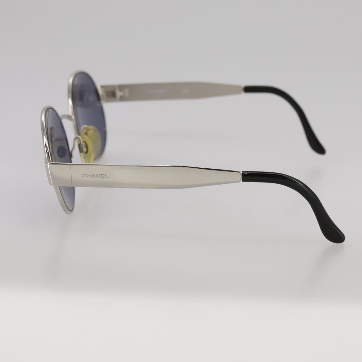 CHANEL Sunglasses metal Silver CC yk16346