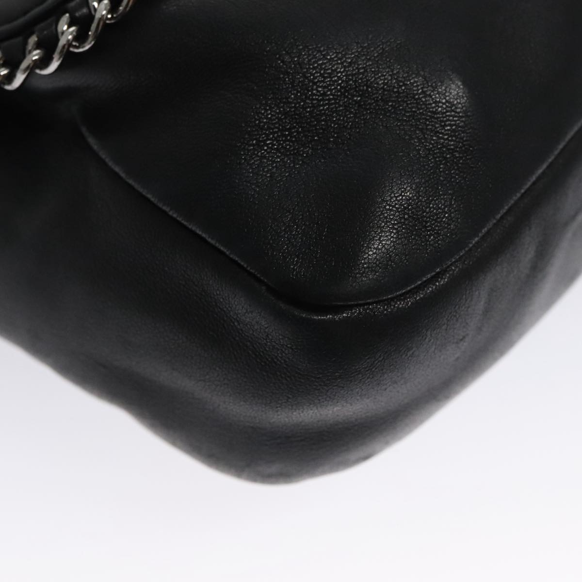 CHANEL COCO Mark Single Flap Shoulder Bag Lamb Skin Black CC yk16446A