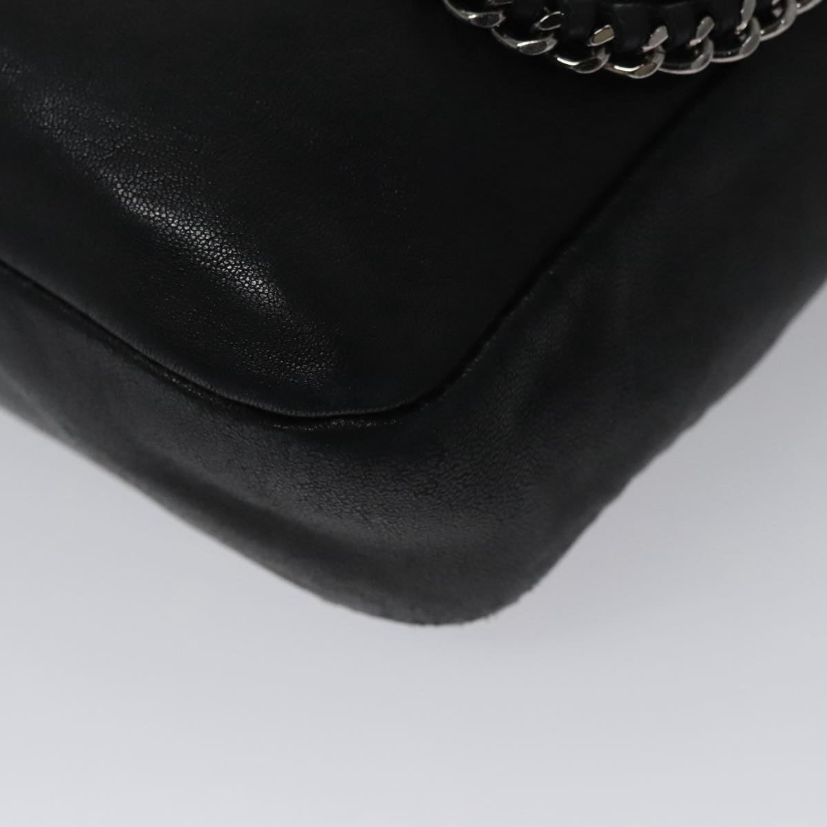 CHANEL COCO Mark Single Flap Shoulder Bag Lamb Skin Black CC yk16446A
