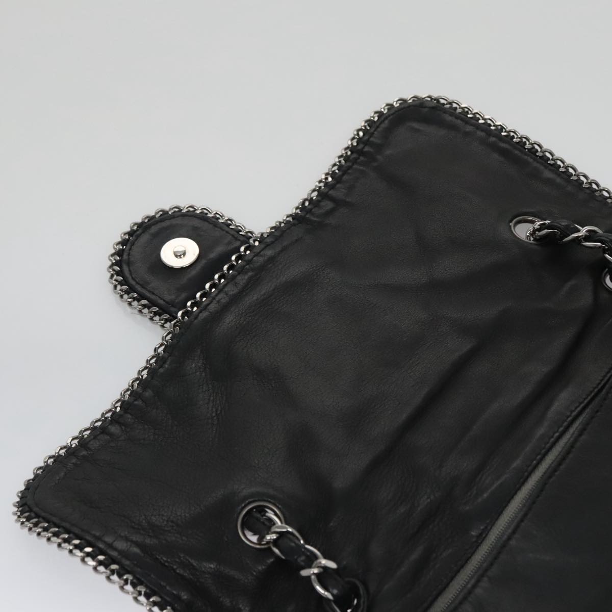 CHANEL COCO Mark Single Flap Shoulder Bag Lamb Skin Black CC yk16446A