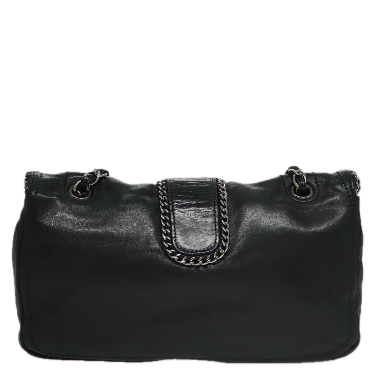 CHANEL COCO Mark Single Flap Shoulder Bag Lamb Skin Black CC yk16446A