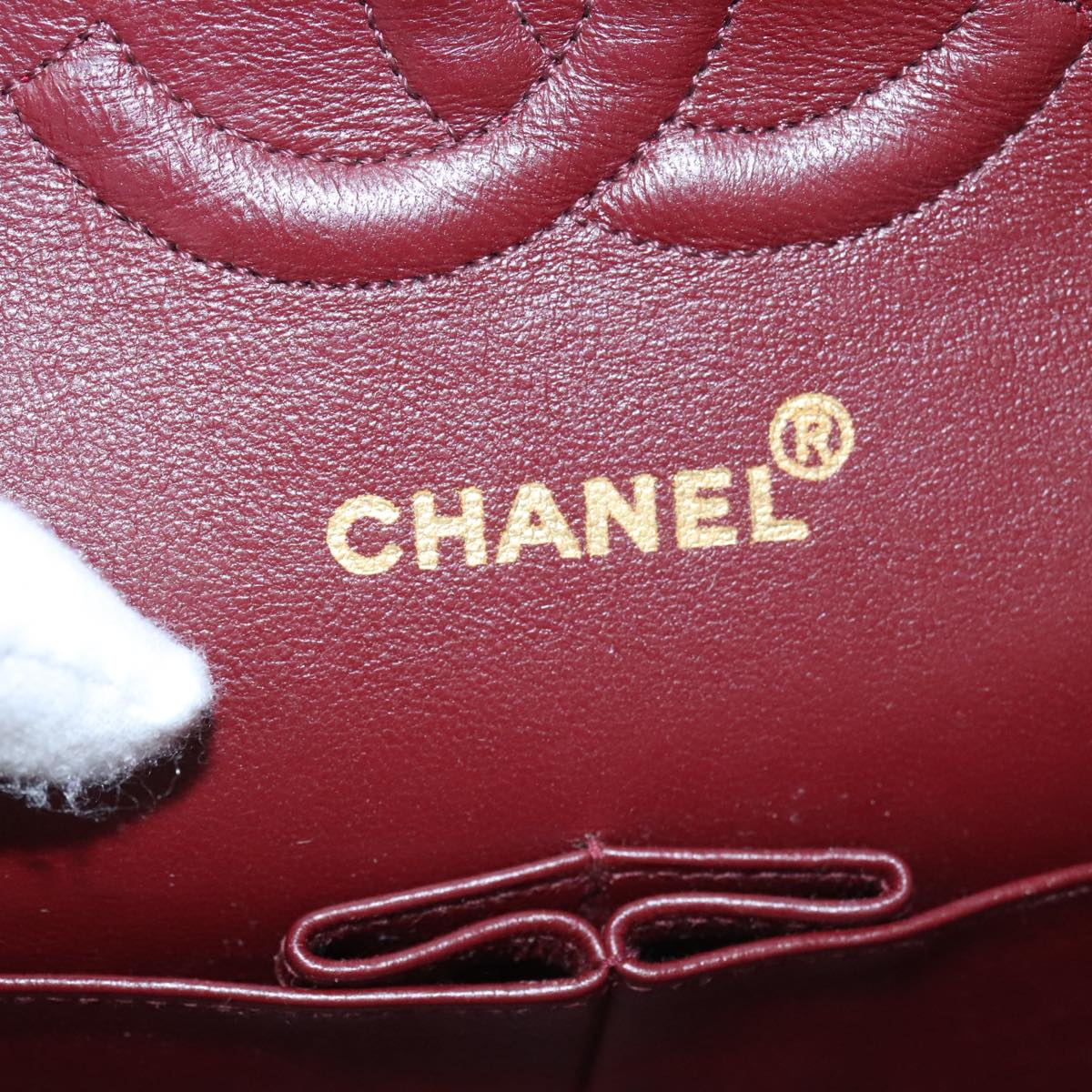 CHANEL Matelasse 25 Double Flap Chain Shoulder Bag Lamb Skin Black yk16454A