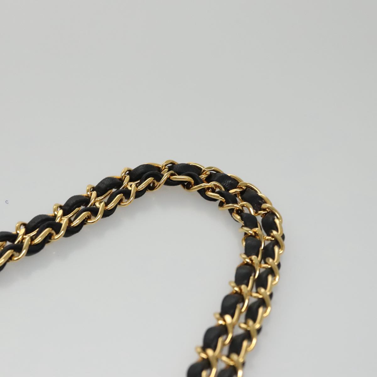 CHANEL Matelasse 25 Double Flap Chain Shoulder Bag Lamb Skin Black yk16454A
