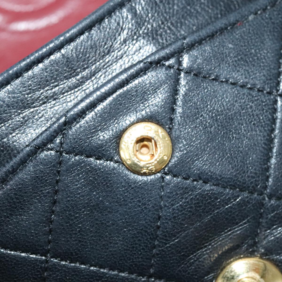 CHANEL Matelasse 23 Double Flap Chain Bag Lamb Skin Black Gold CC yk16744A