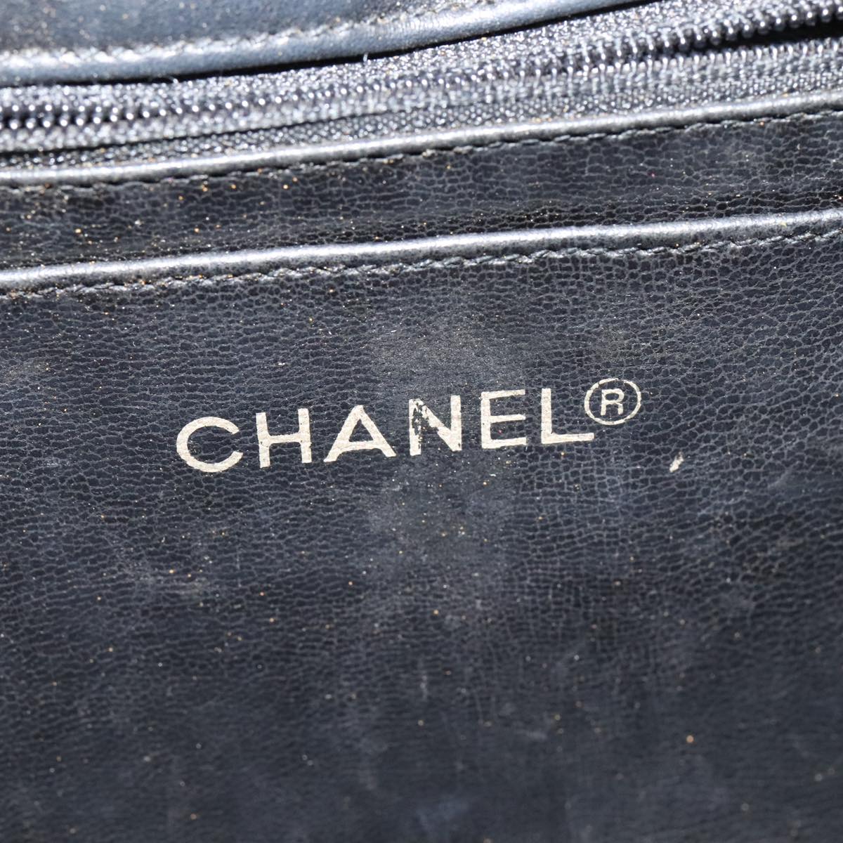 CHANEL Matelasse Chain Shoulder Bag Leather Black CC yk17057