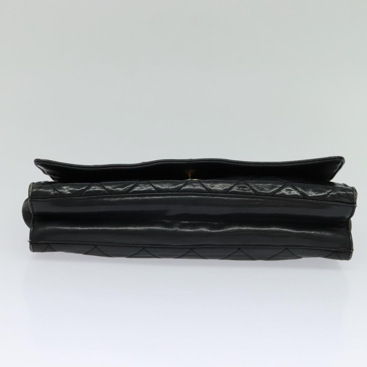 CHANEL Matelasse Chain Shoulder Bag Leather Black CC yk17057