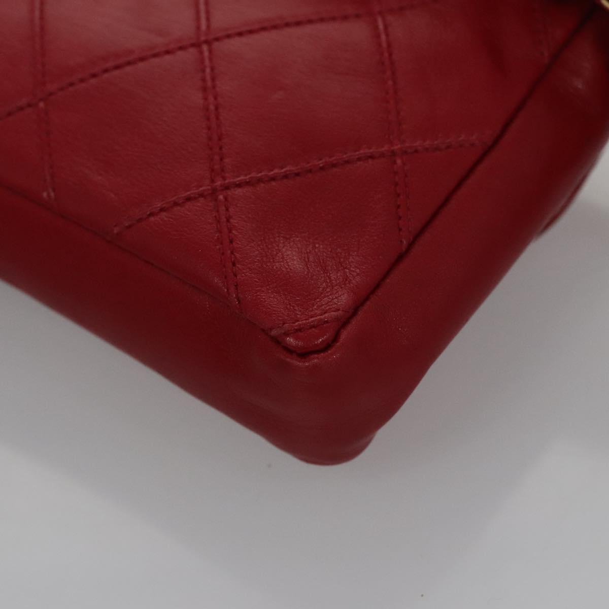 CHANEL Bicolore Chain Waist bag Leather Red Gold CC yk17115