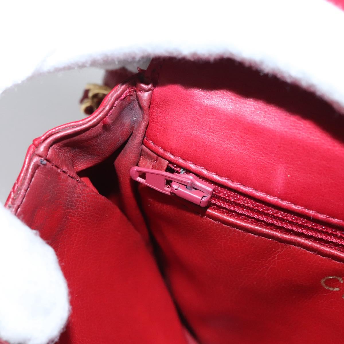 CHANEL Bicolore Chain Waist bag Leather Red Gold CC yk17115
