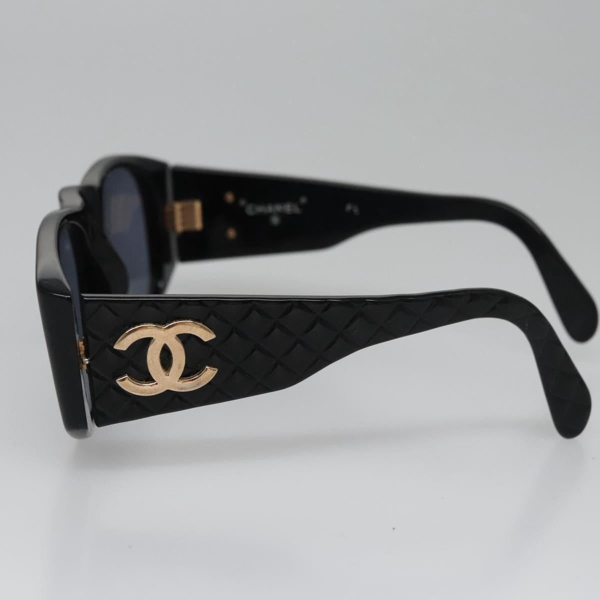CHANEL Sunglasses plastic Black CC yk17214
