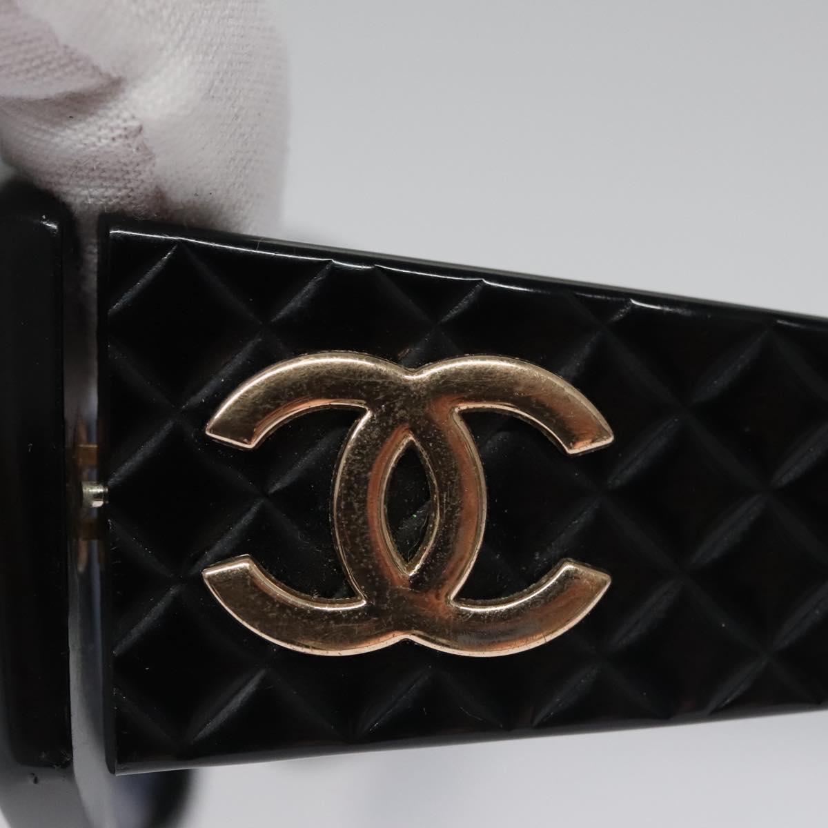 CHANEL Sunglasses plastic Black CC yk17214