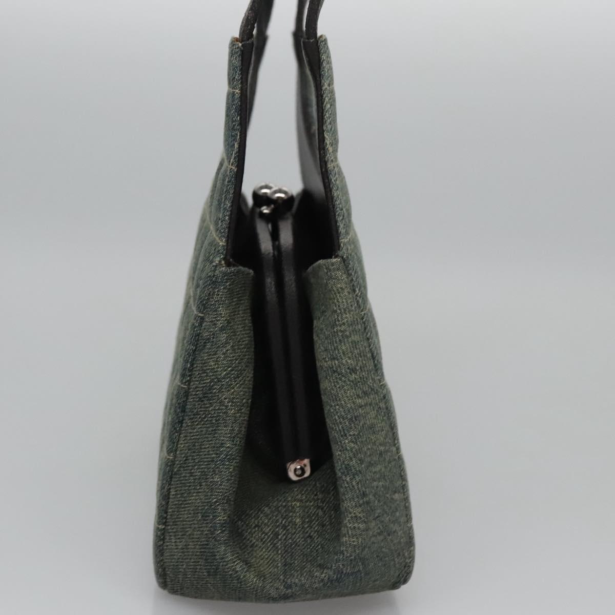 CHANEL Choco Bar COCO Mark Shoulder Bag Denim Blue CC yk17231A