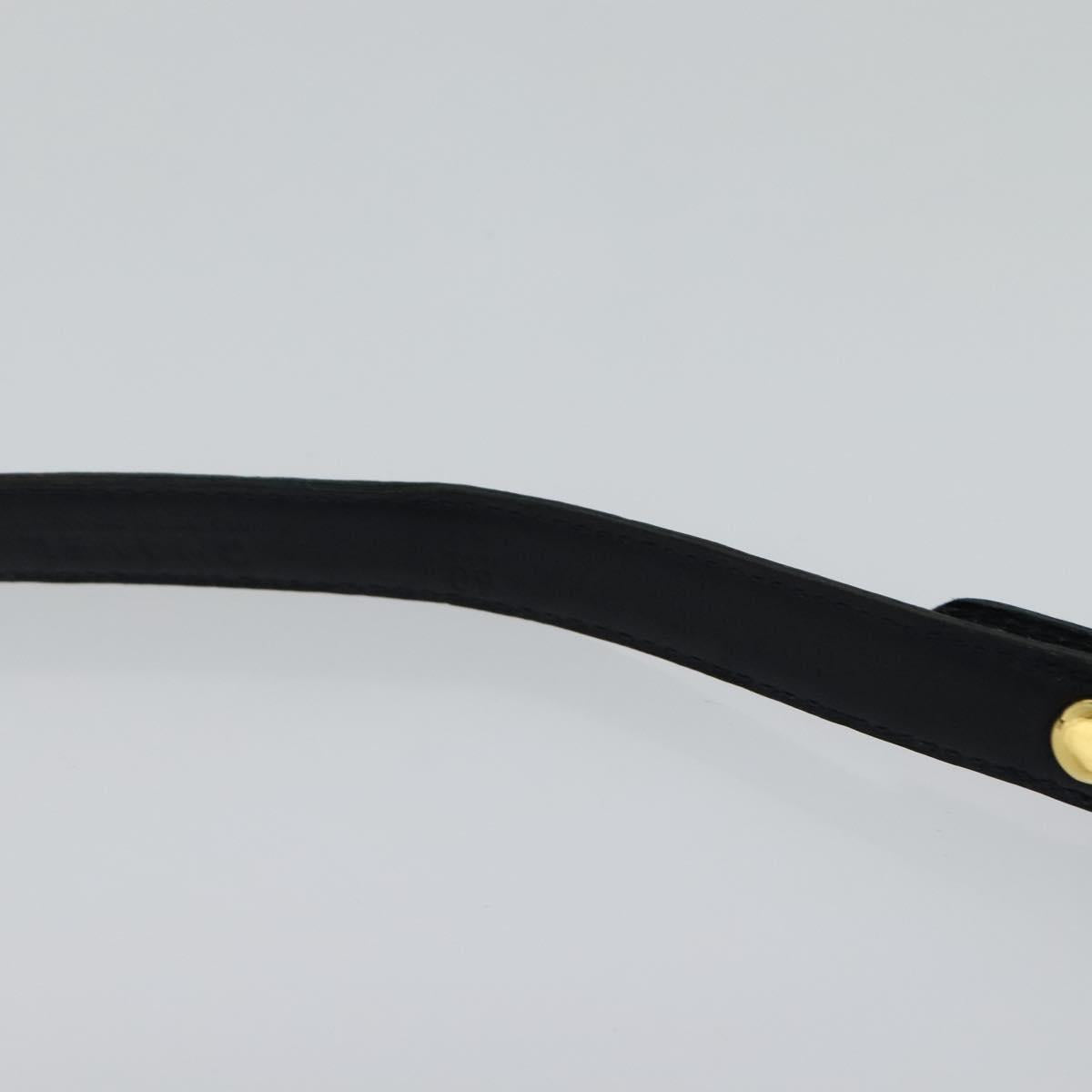CHANEL COCO Mark Belt Leather 26.4"" Black Gold CC yk17305