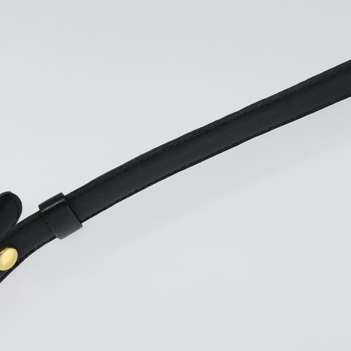 CHANEL COCO Mark Belt Leather 26.4"" Black Gold CC yk17305
