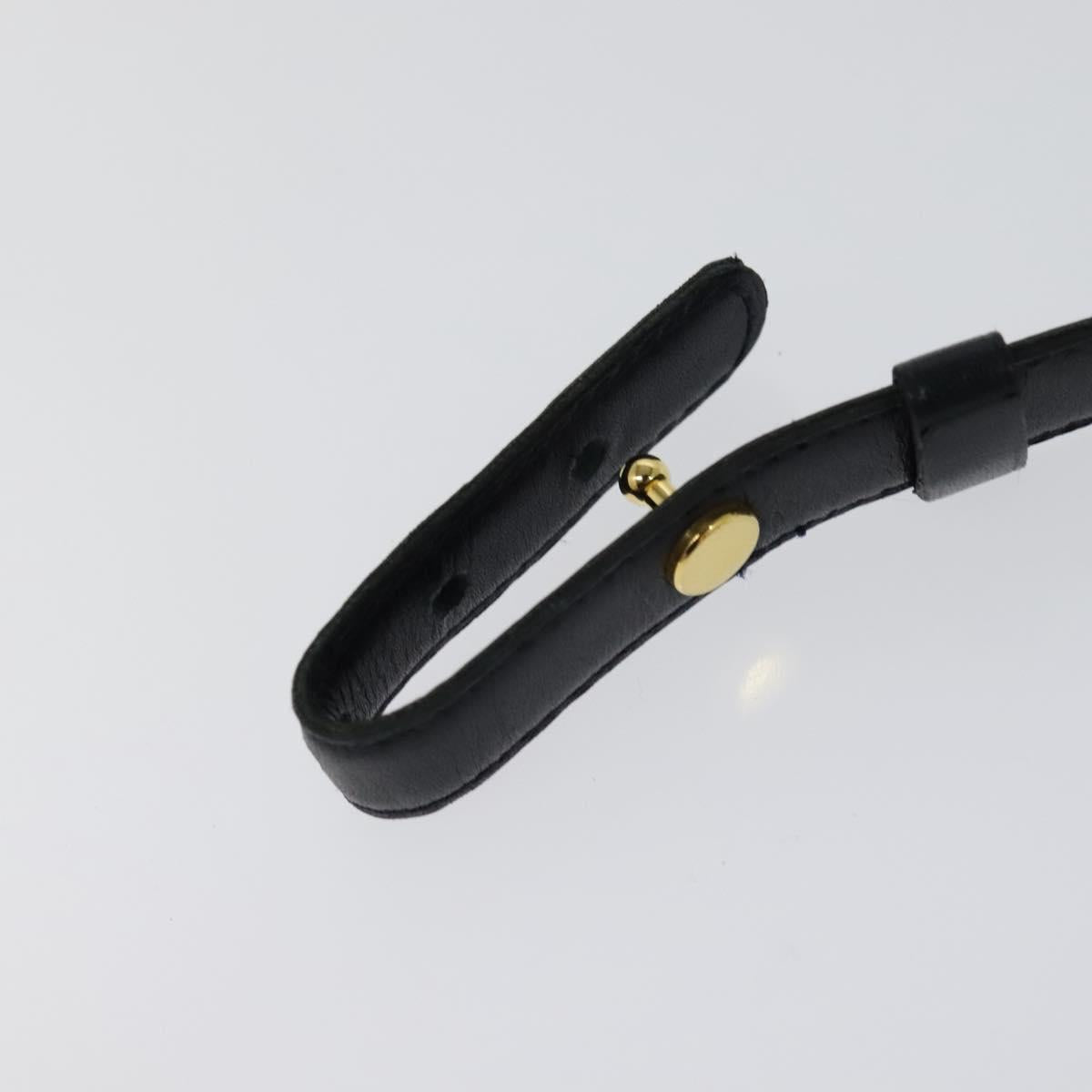 CHANEL COCO Mark Belt Leather 26.4"" Black Gold CC yk17305