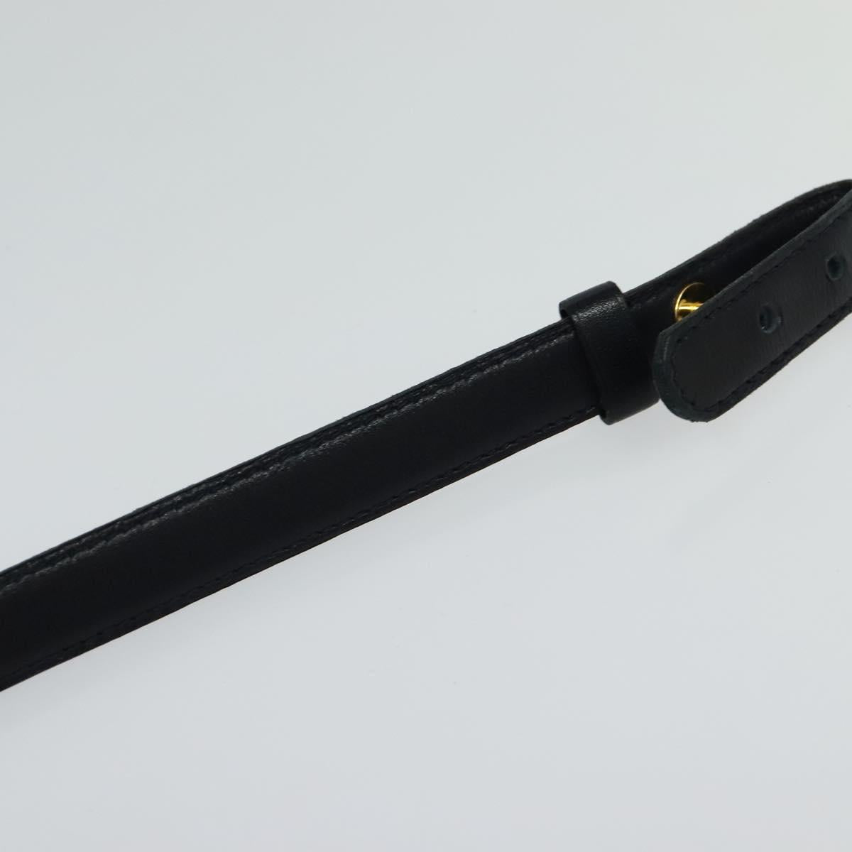 CHANEL COCO Mark Belt Leather 26.4"" Black Gold CC yk17305
