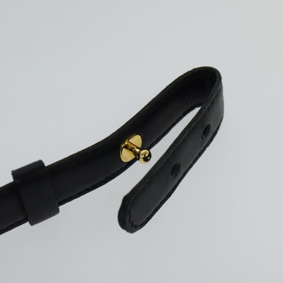 CHANEL COCO Mark Belt Leather 26.4"" Black Gold CC yk17305