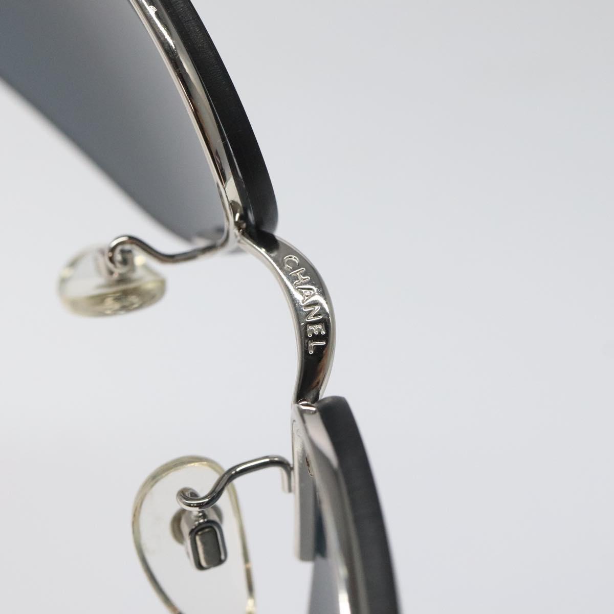 CHANEL Camelia Sunglasses metal Silver CC yk17322