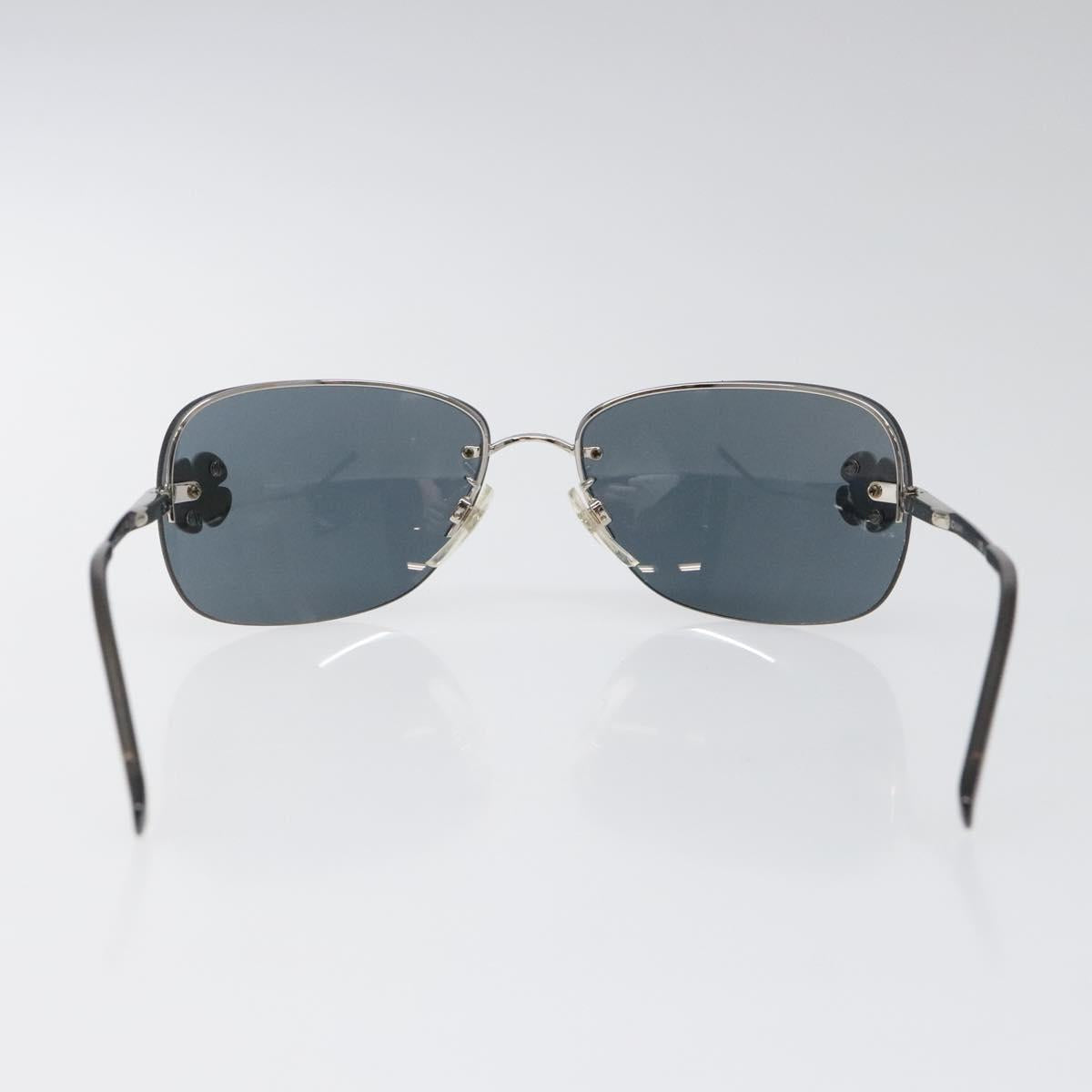 CHANEL Camelia Sunglasses metal Silver CC yk17322