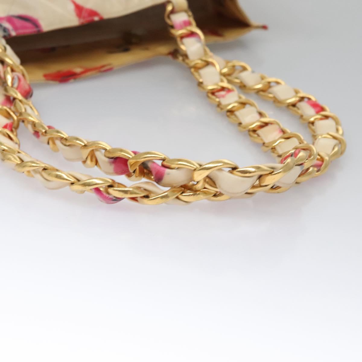 CHANEL Matelasse Chain COCO Mark Lip Tote Bag Vinyl Red CC yk17404