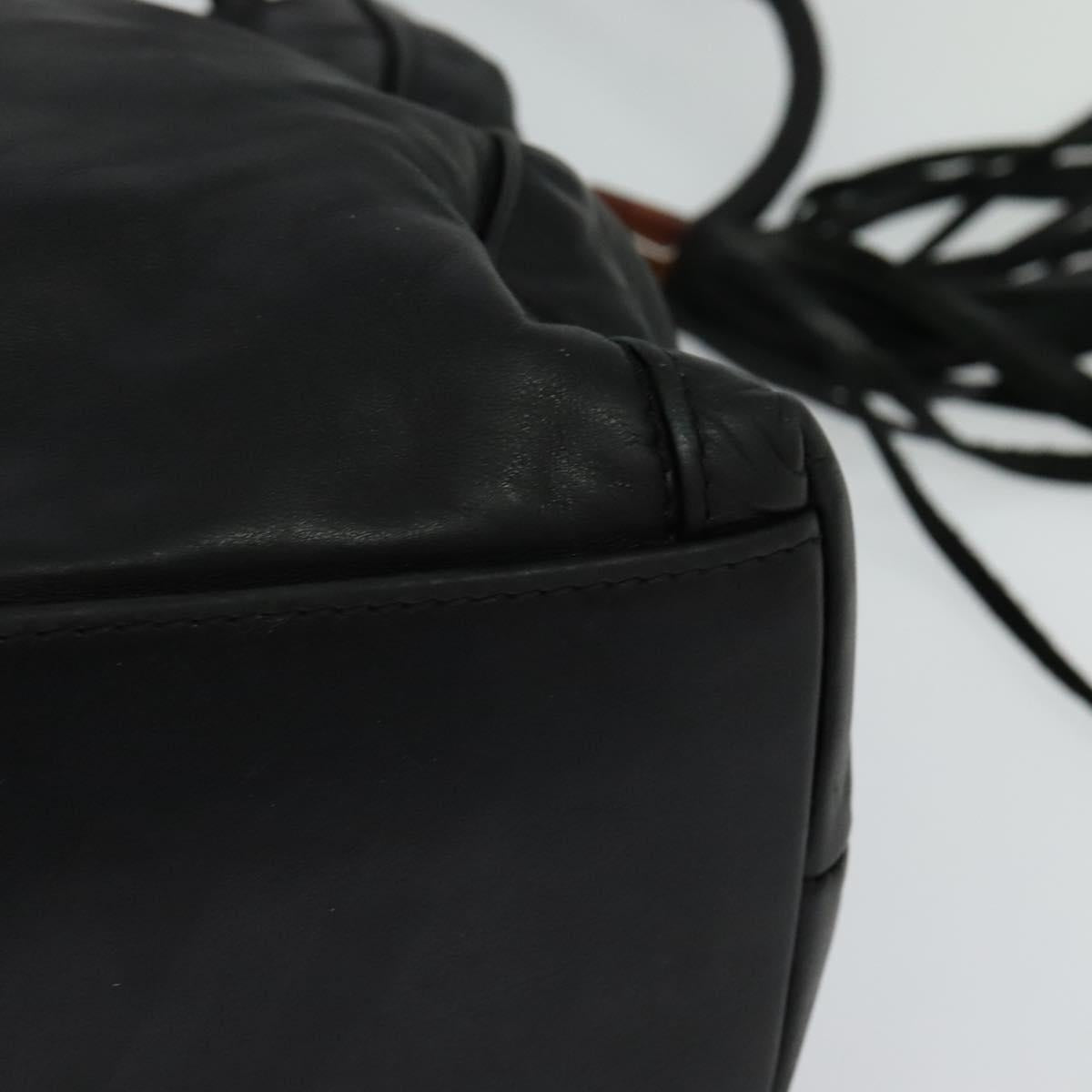 CHANEL COCO Mark Shoulder Bag Leather Black CC yk17438