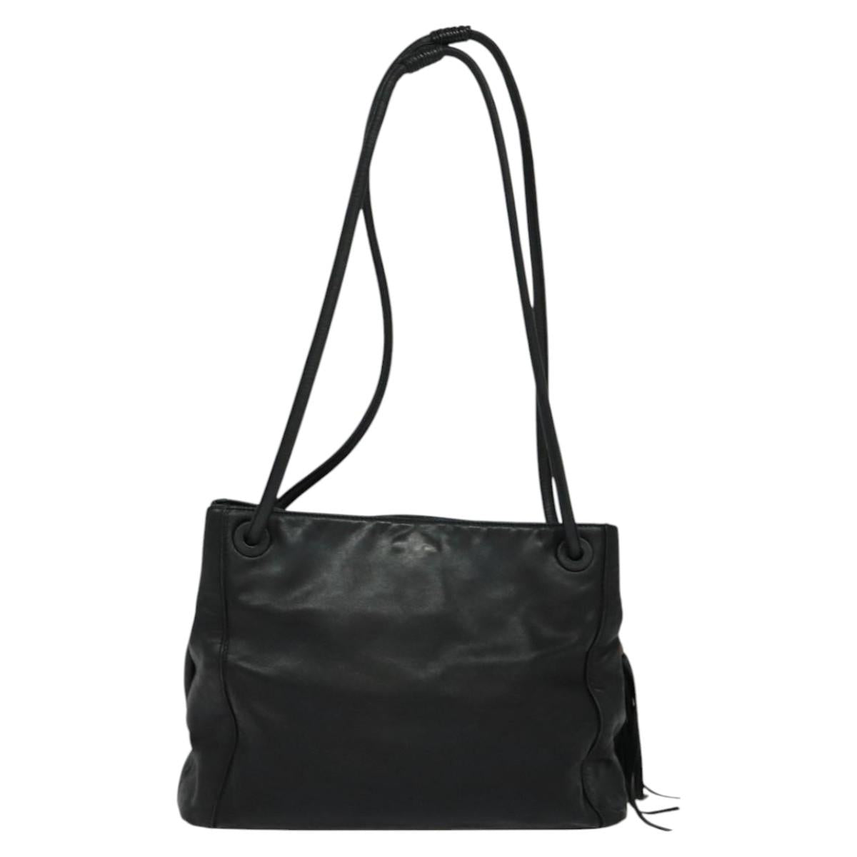 CHANEL COCO Mark Shoulder Bag Leather Black CC yk17438