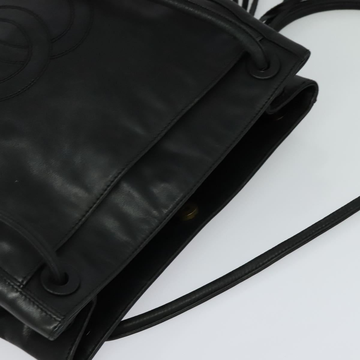 CHANEL COCO Mark Shoulder Bag Leather Black CC yk17438