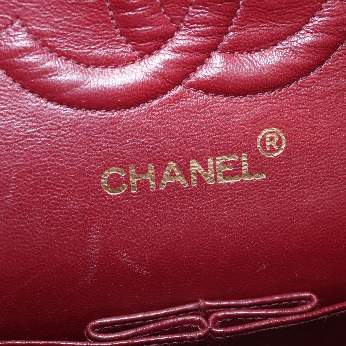 CHANEL Matelasse 25 Double Flap Shoulder Bag Lamb Skin Black CC yk17459A